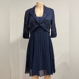 R&M Richard 2 Pieces Elegant Navy Blue Dress  Size 10P